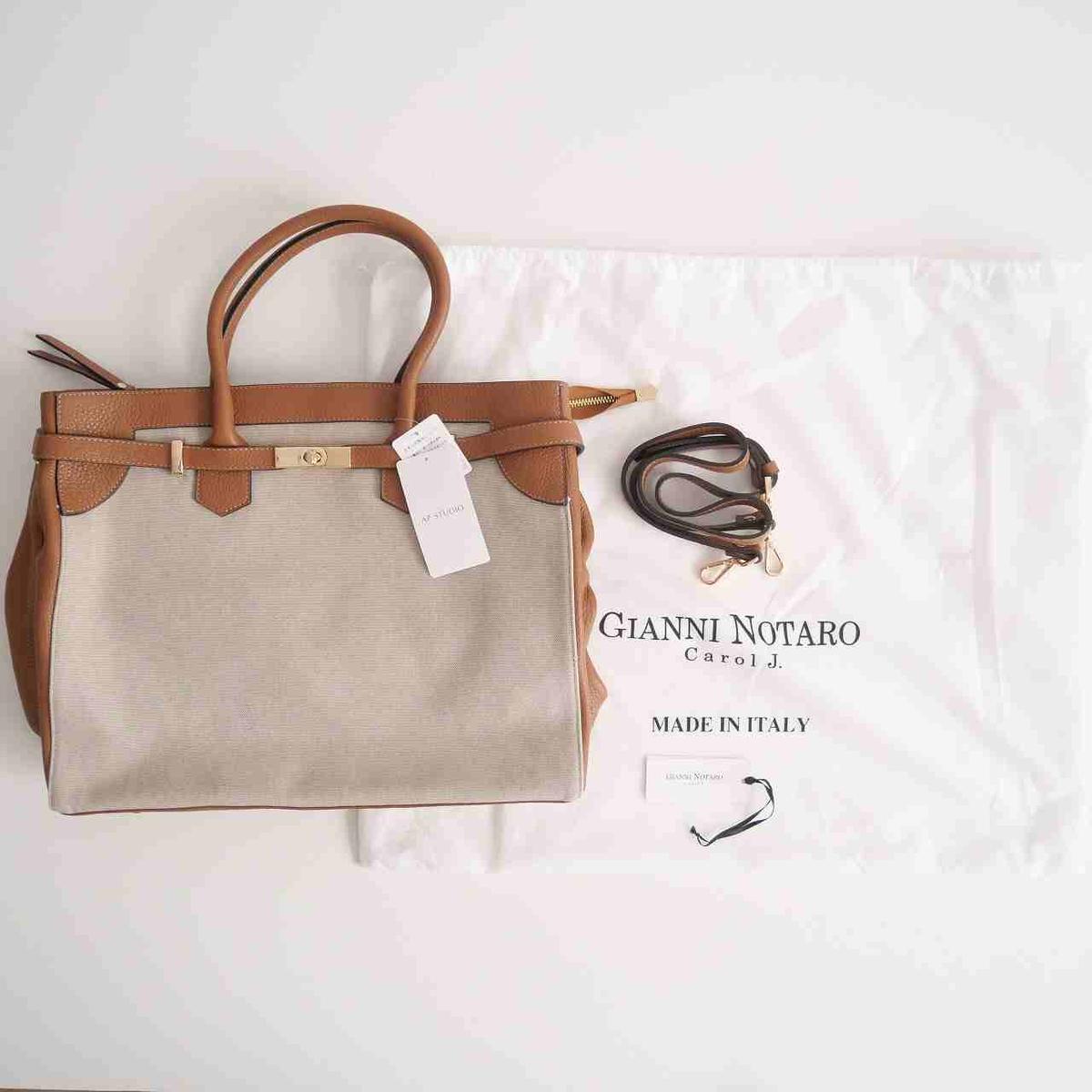 GIANNI NOTARO CAROL J別注 レザー×キャンバス トートバッグ GIANNI NOTARO CAROL J別注 レザー×キャンバス トートバッグ