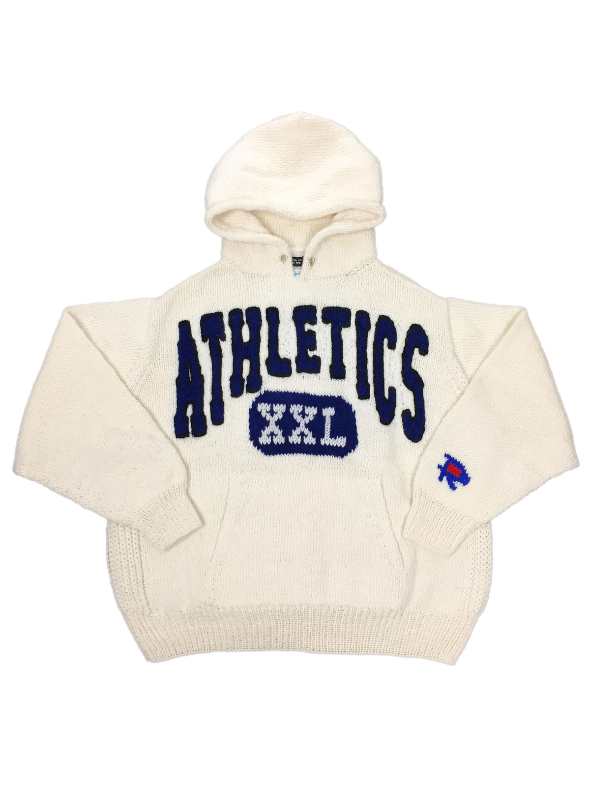 Hand Knit Hooded College Wool Sweater (OFF WHI...