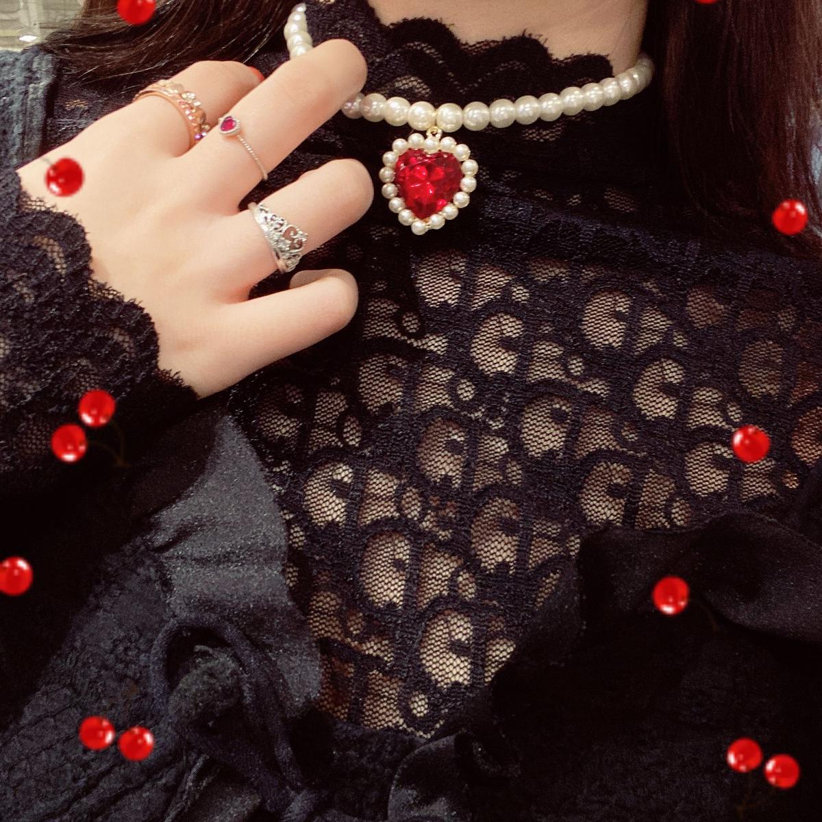 ハートビジューパールネックレス Romantic Standard ロマンティックスタンダ