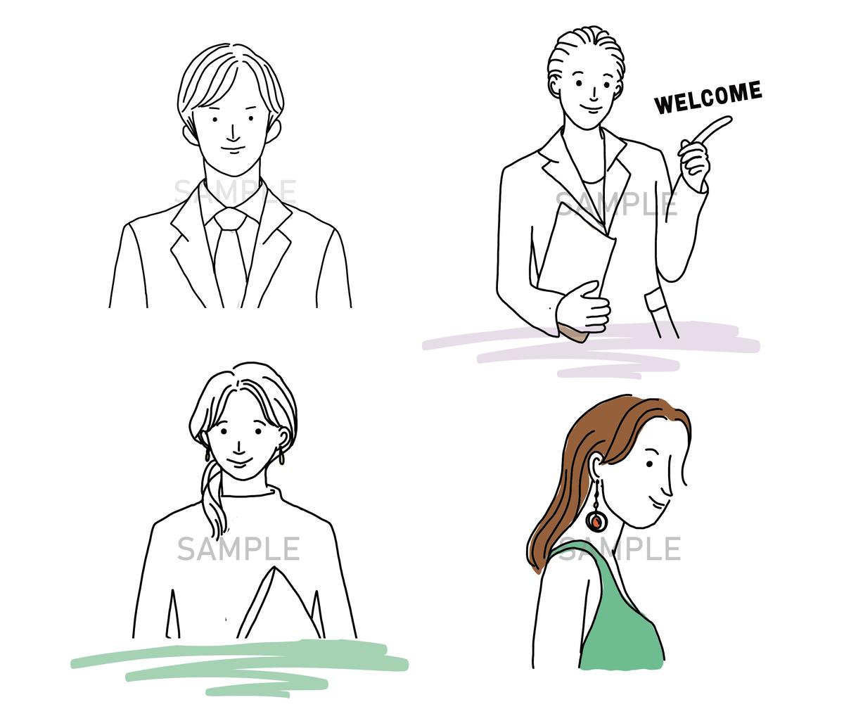 名刺にも便利 シンプルな雰囲気線画イラスト Rusticsign