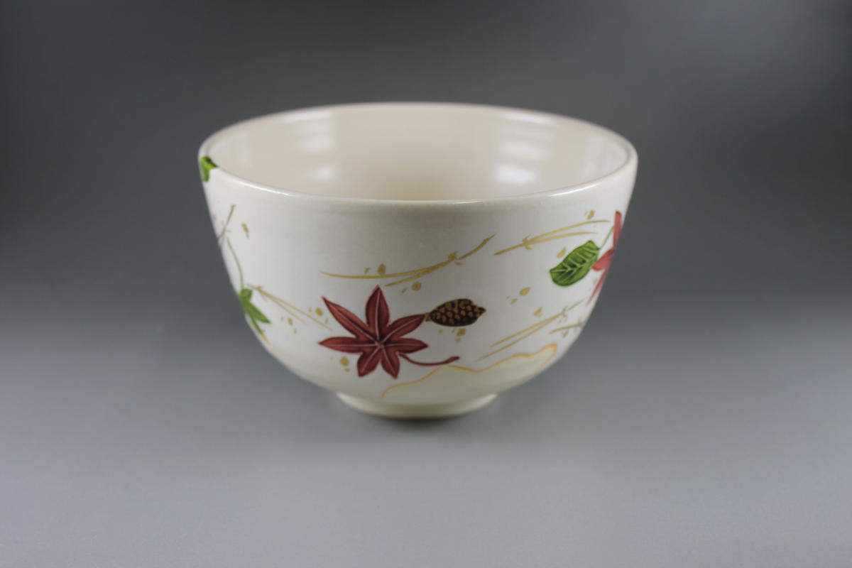 京焼茶陶の名工 平安青雲 青華福寿紋鉢 菓子器 共箱 茶道具