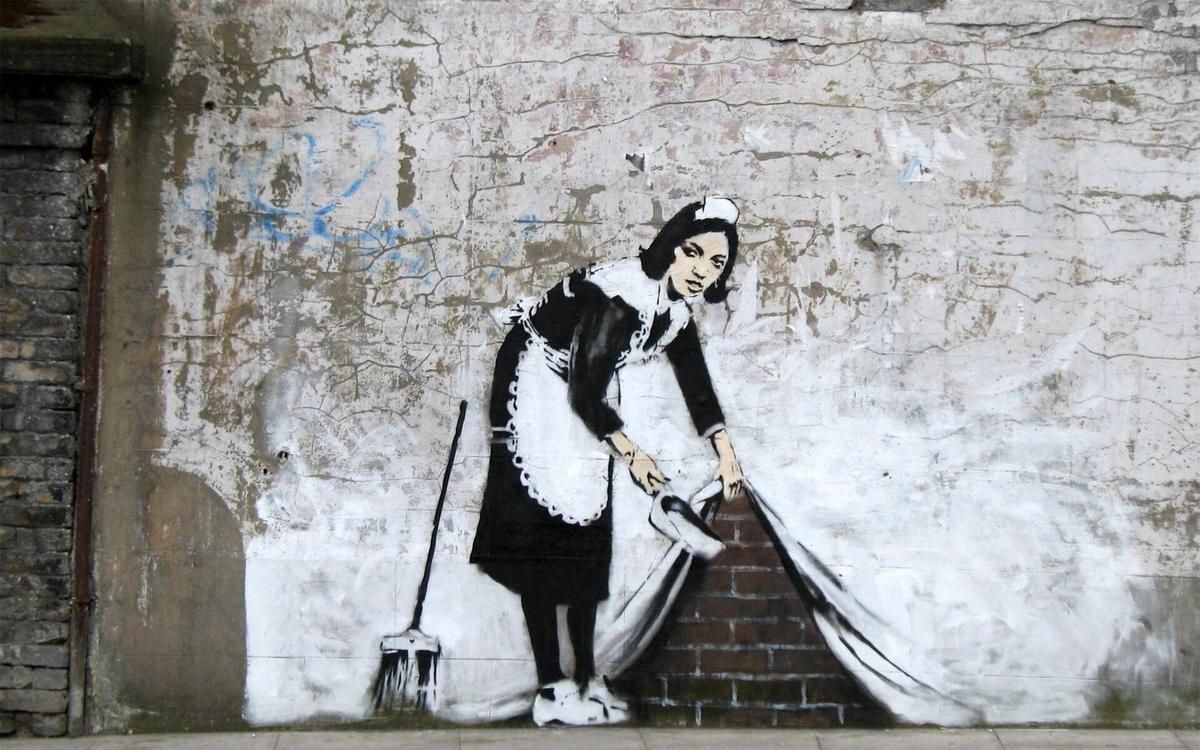 バンクシー Banksy Maid Sweeping メイドスイープ 約40 60c