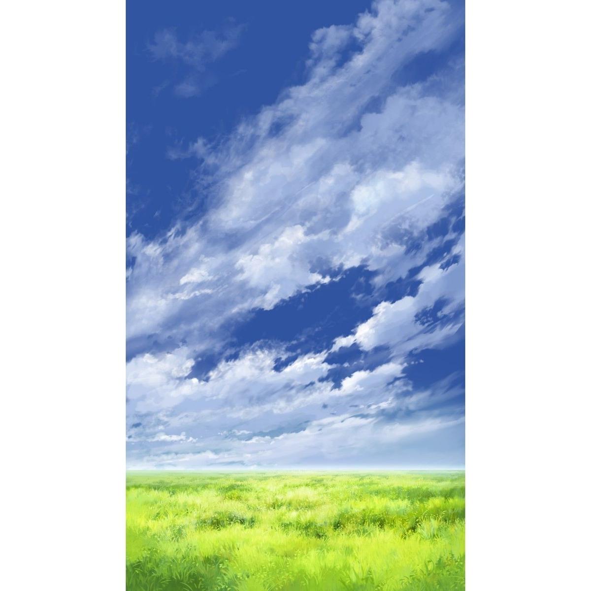 イラスト背景 合作 青空 縦pan用05 14 彩玉のpsd背景素材shop