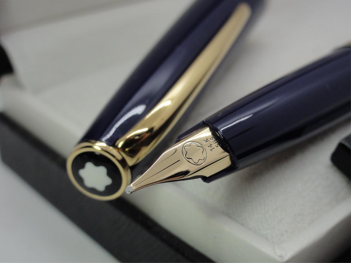 ☆未使用品!稀少紫系色軸ジェネレーション☆深濃藍青色&金装飾 ...