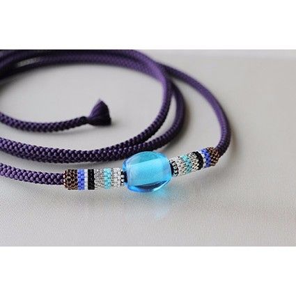 帯締め Stripe Clearblue Sakuraco