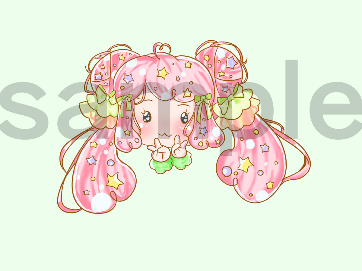 アイコン用 ゆめかわイラスト お団子女の子 オレンジ アイフリ Aifuri