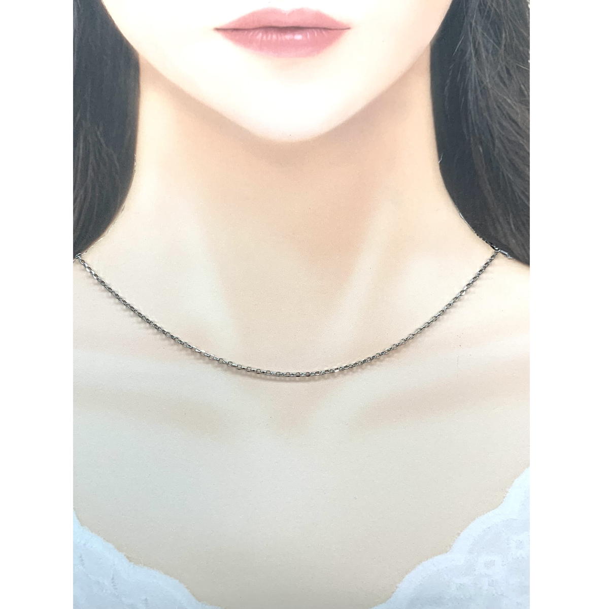 ネックレス K18ホワイトゴールド 約50cm Salute【サルーテ】イタリア製 ■RCDNR1015A■
