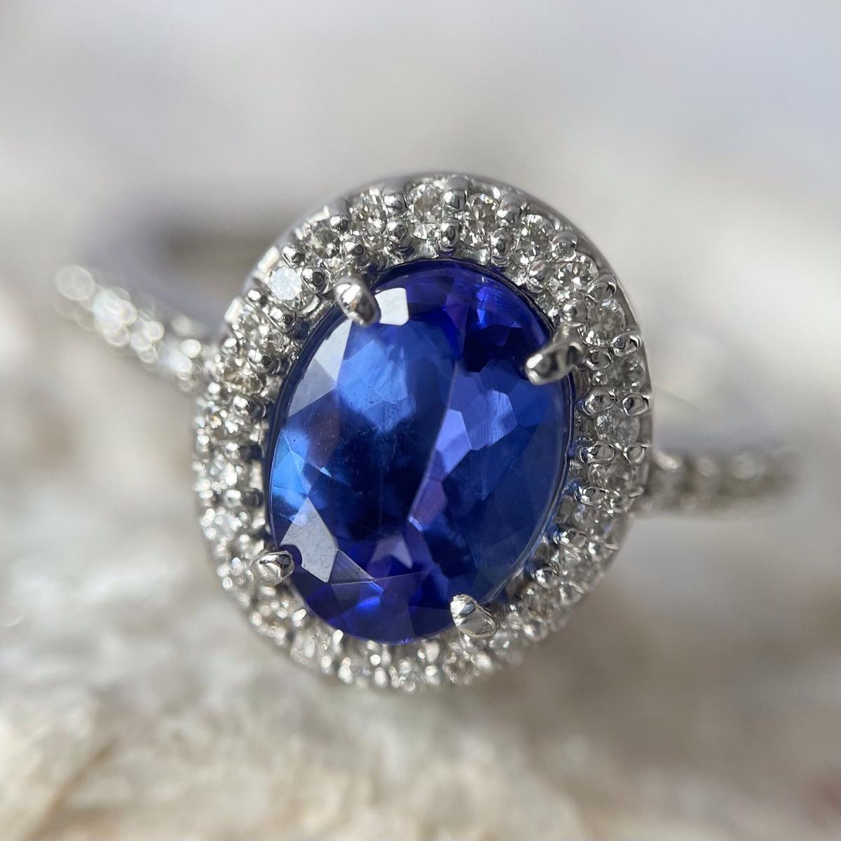 1.578ct 天然タンザナイト ダイヤモンドPT950リング（宝石鑑別書付 ...