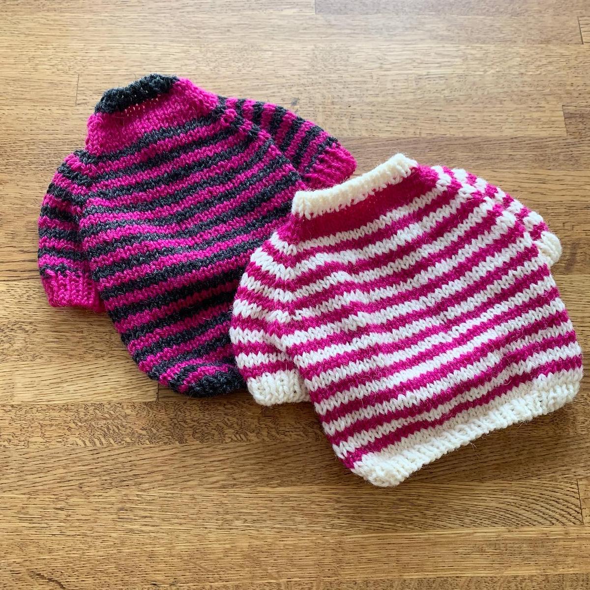 トップダウンのわんこのニット編んでみました～！【編み方あり