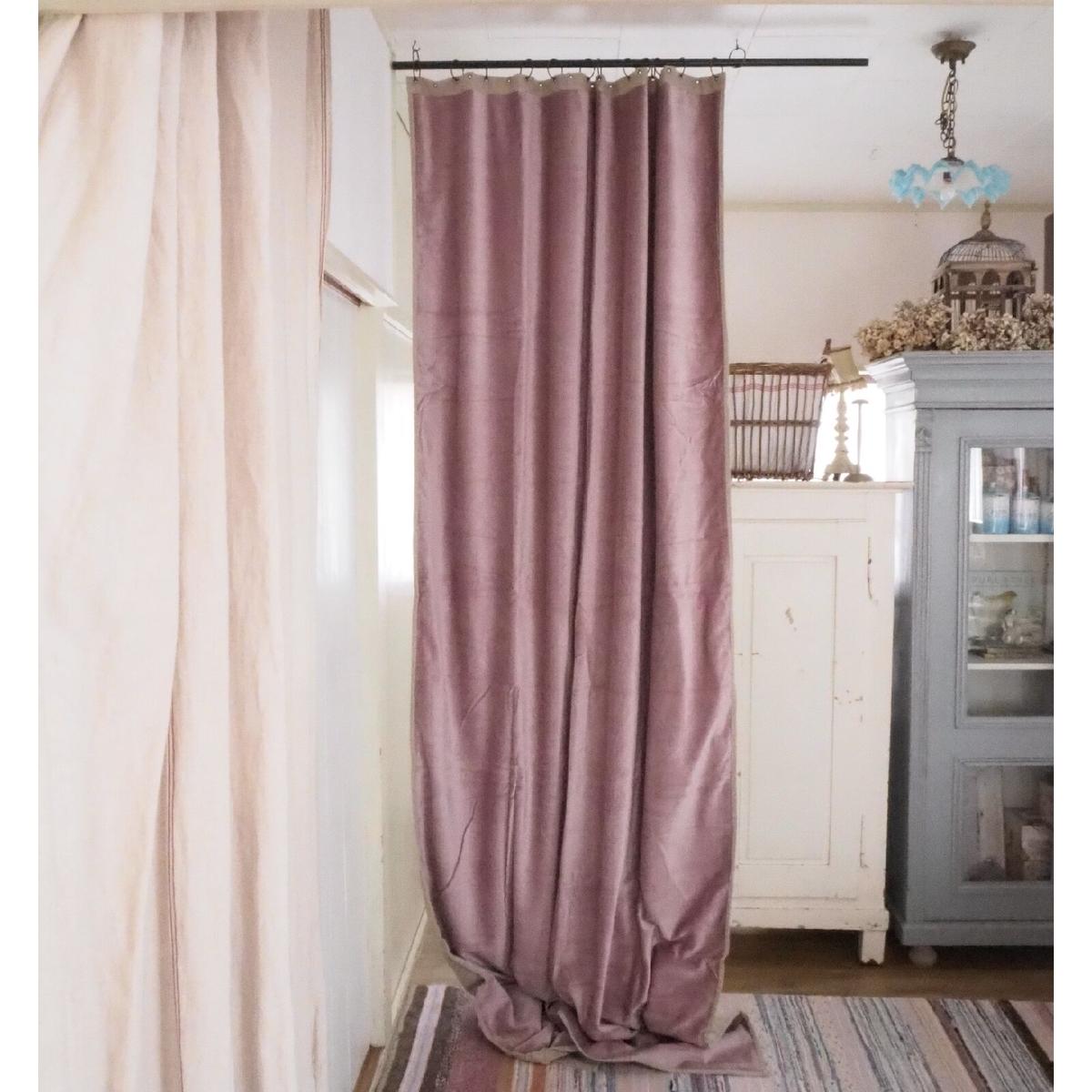 フラワープリント 輸入カーテン✳︎ベルベット265cmX180