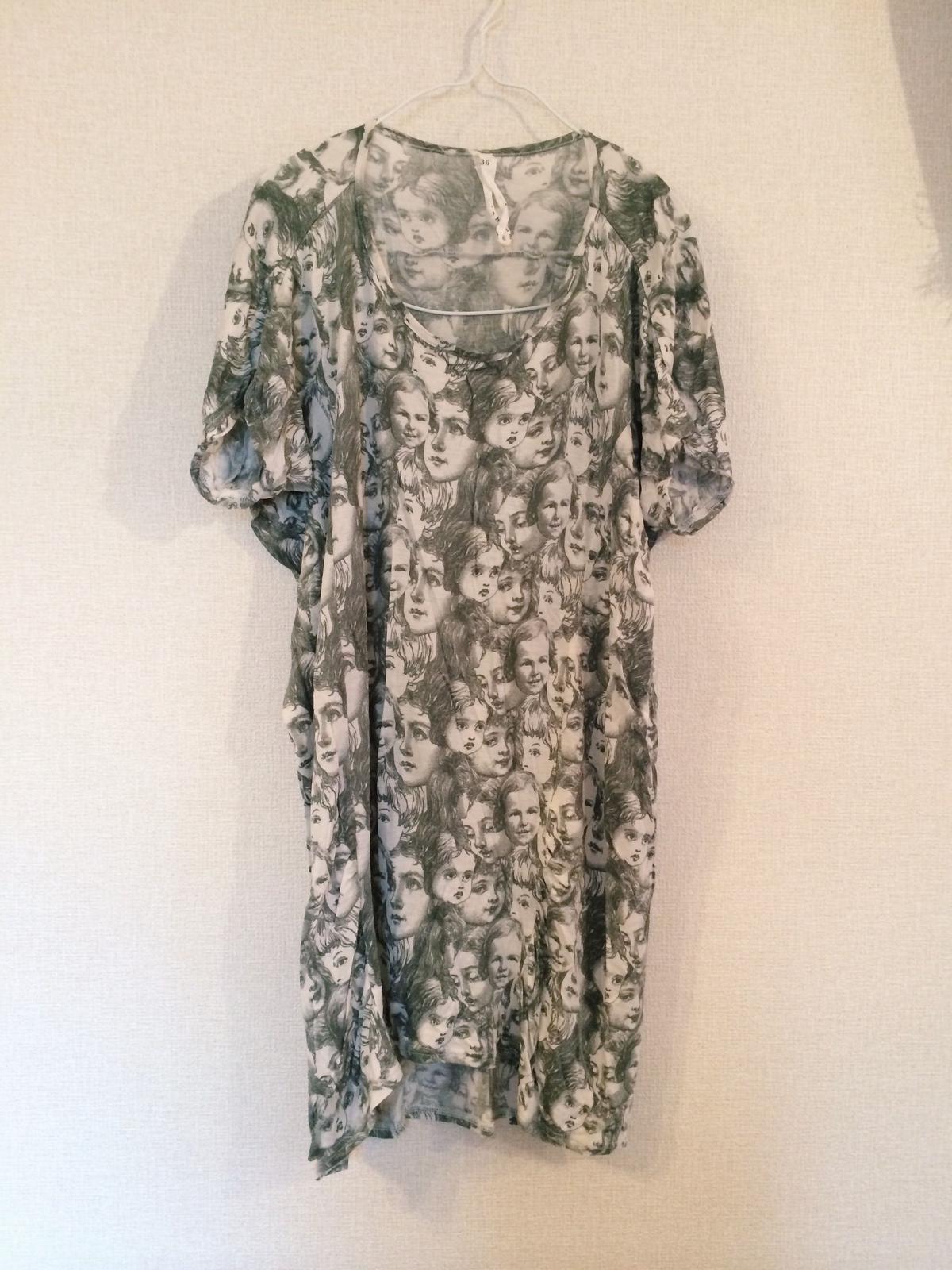 あちゃちゅむ 顔柄ワンピース 蚤の市