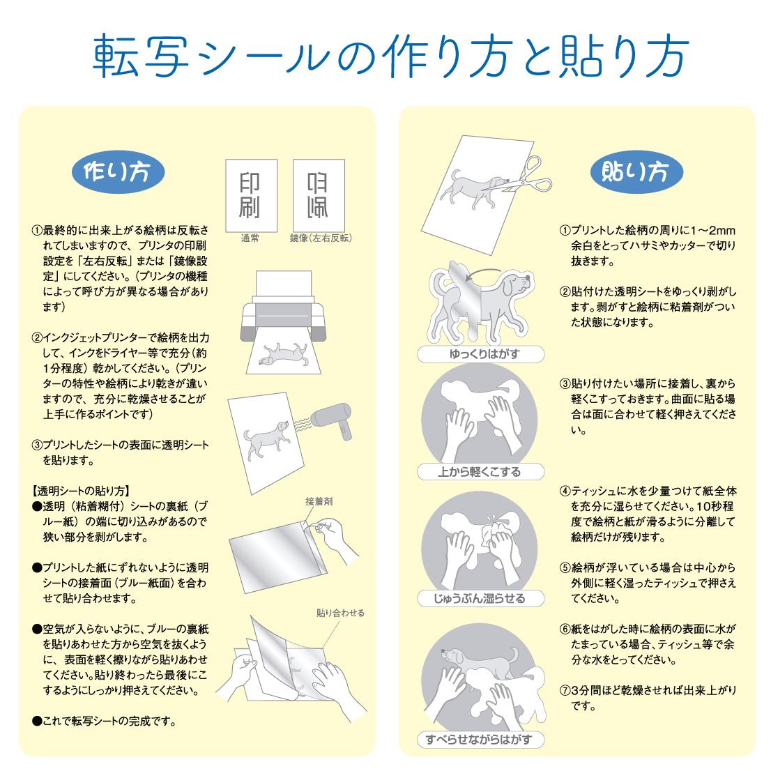 水転写シール作成キット２セット入り トナーインク専用 白地タイプ Seal Land Store