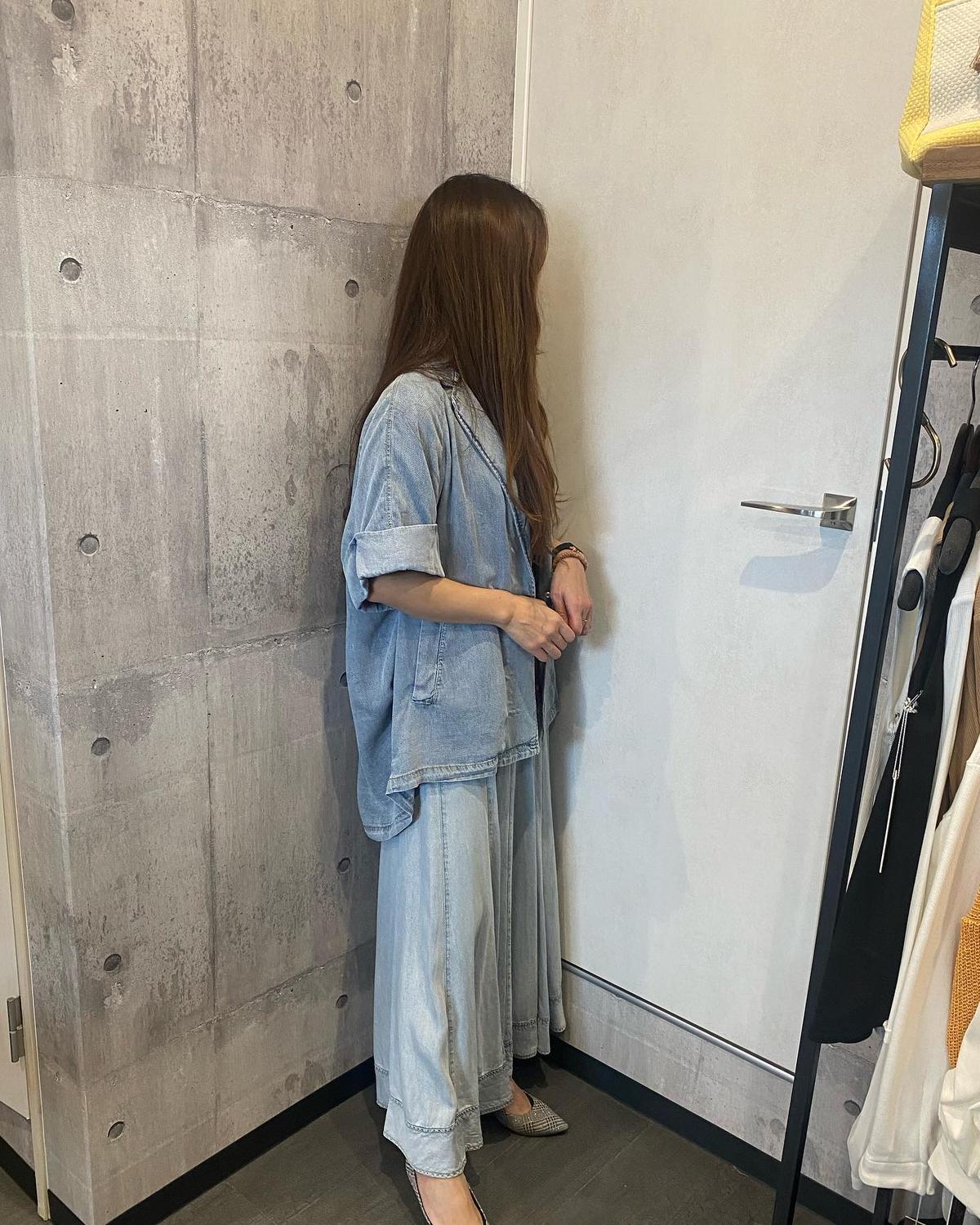 人気ブランドの スカート デニム テンセルデニムセミフレアスカート