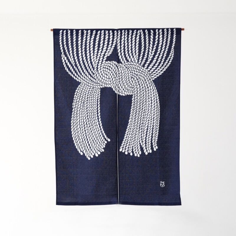 芹沢けい介＞ のれん 春夏秋冬文 120