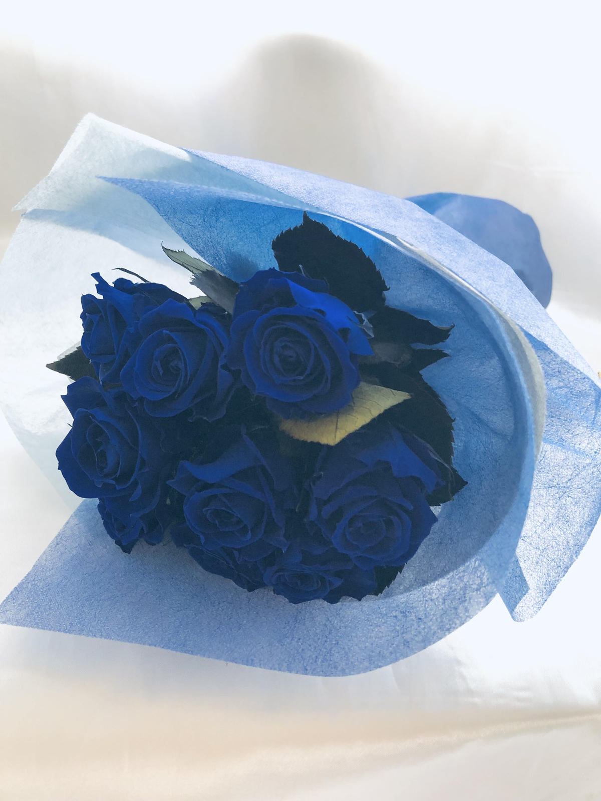 プリザーブドフラワー青い薔薇9輪の花束 世都華