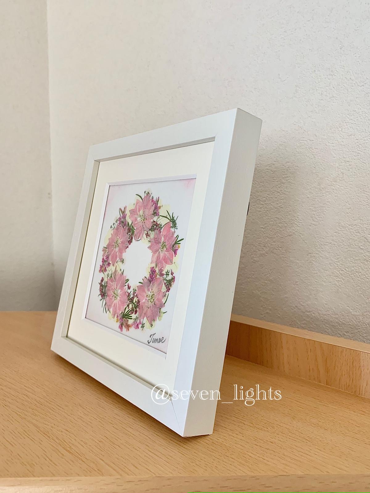 花 SAIKA 押し花アート インテリア 赤 ローズ M額