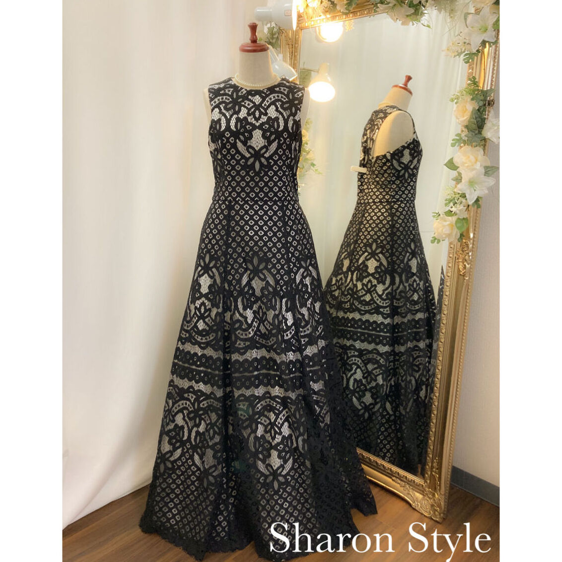 ブラック 総刺繍レース インポートドレス | Sharon Style Online Bout...