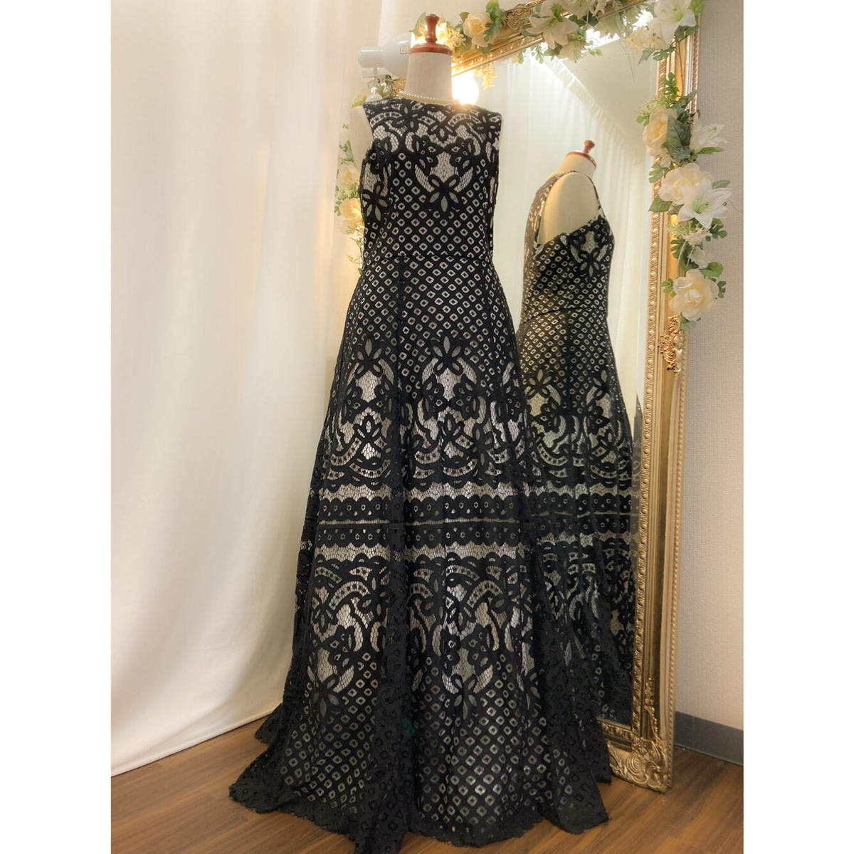 ブラック 総刺繍レース インポートドレス | Sharon Style Online Bout...