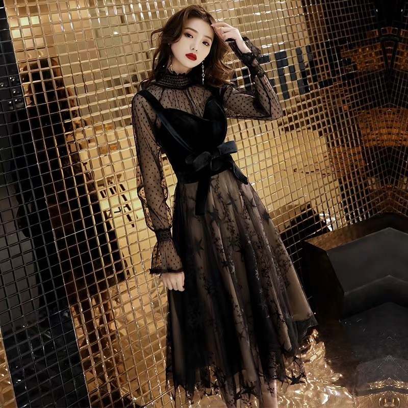 シースルードット 星柄 ワンピースドレス 商品番号o She Is