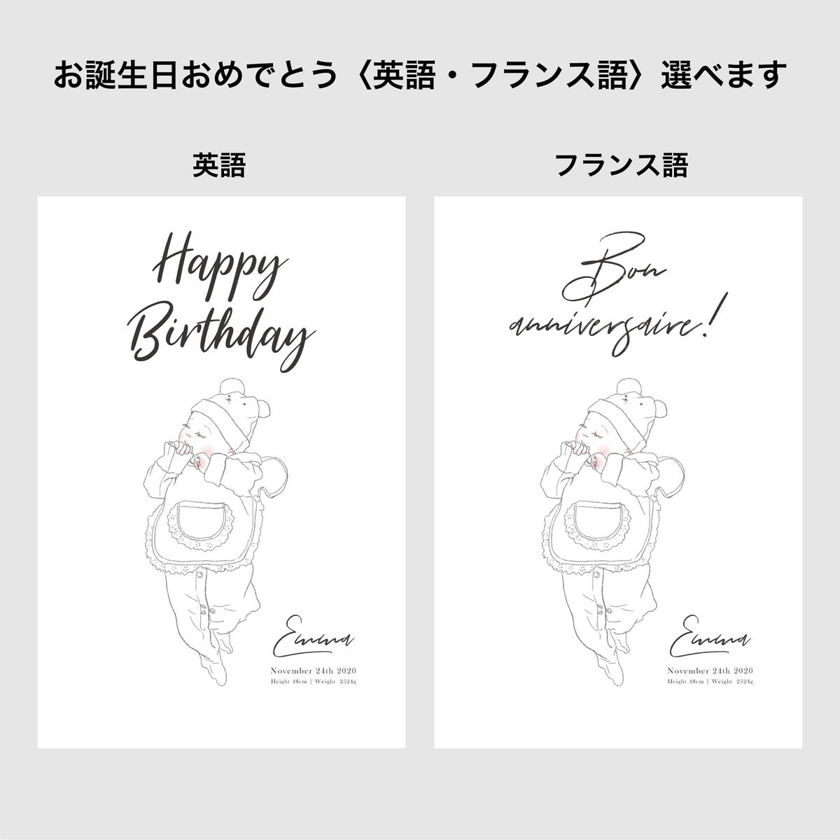 線画イラストデータ付き 等身大バースデータペストリー Shia Design