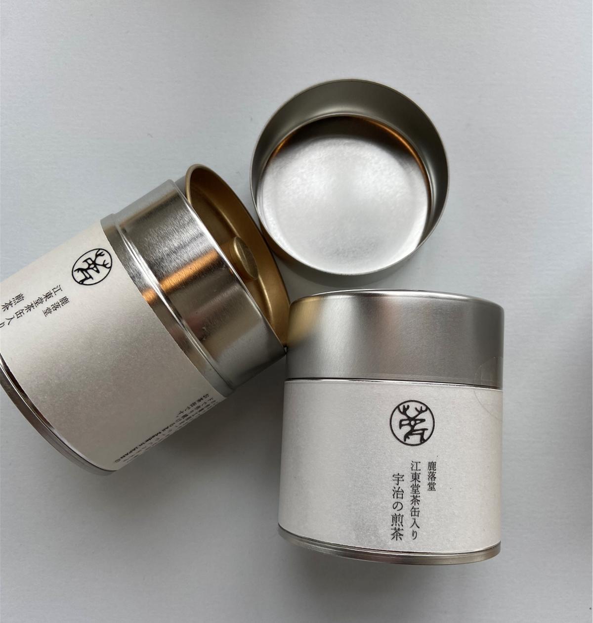 鹿落堂 江東堂茶缶入り宇治煎茶 鹿落堂 江東堂茶缶入り宇治煎茶