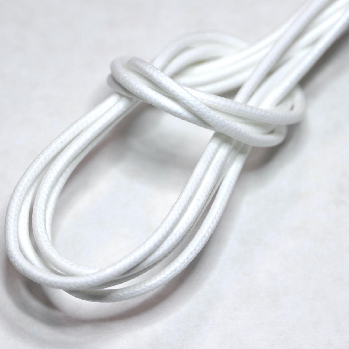 White Round Lace 白 ホワイト 丸紐 ロウ引き レギュラー