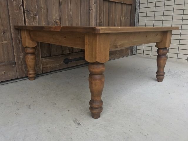 スクエアローテーブル 750(ろくろ脚) | 湘南woods パイン材家具専門店