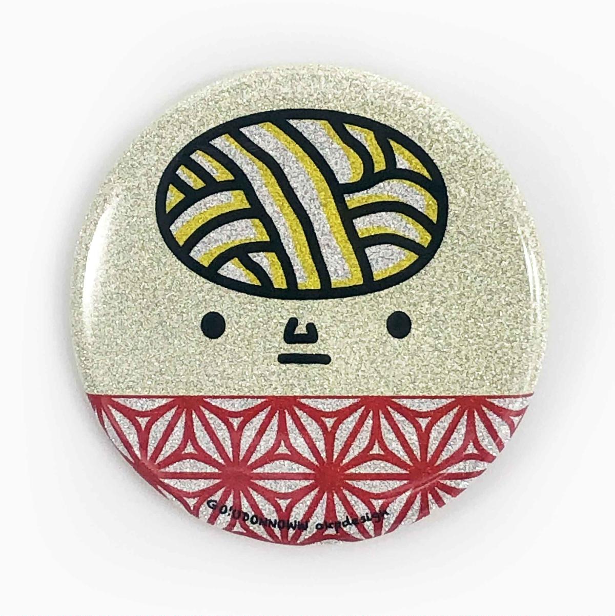 キラキラ缶バッチ 線の赤花 26shop