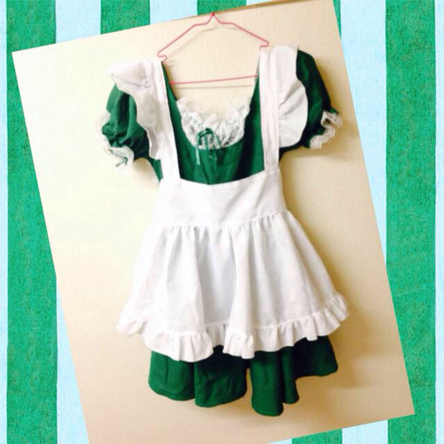 グリーン 緑 メイド服 コスプレ 制服 アイドル コスチューム 衣装 女装 Shop M