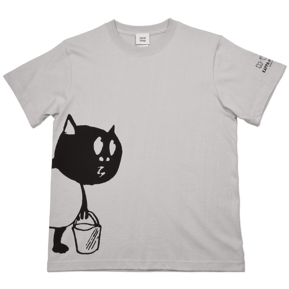 河童の三平 バケツ持ちたぬき T Shirts 特製タグ付 Color ライトグレー Y