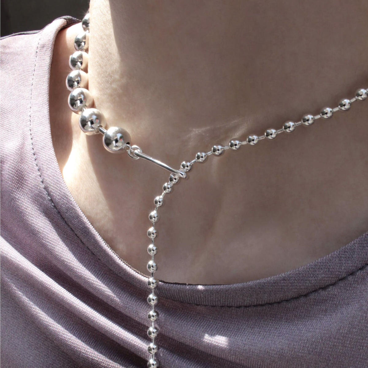 Ball chain hook necklace [Unisex line] Soieri...