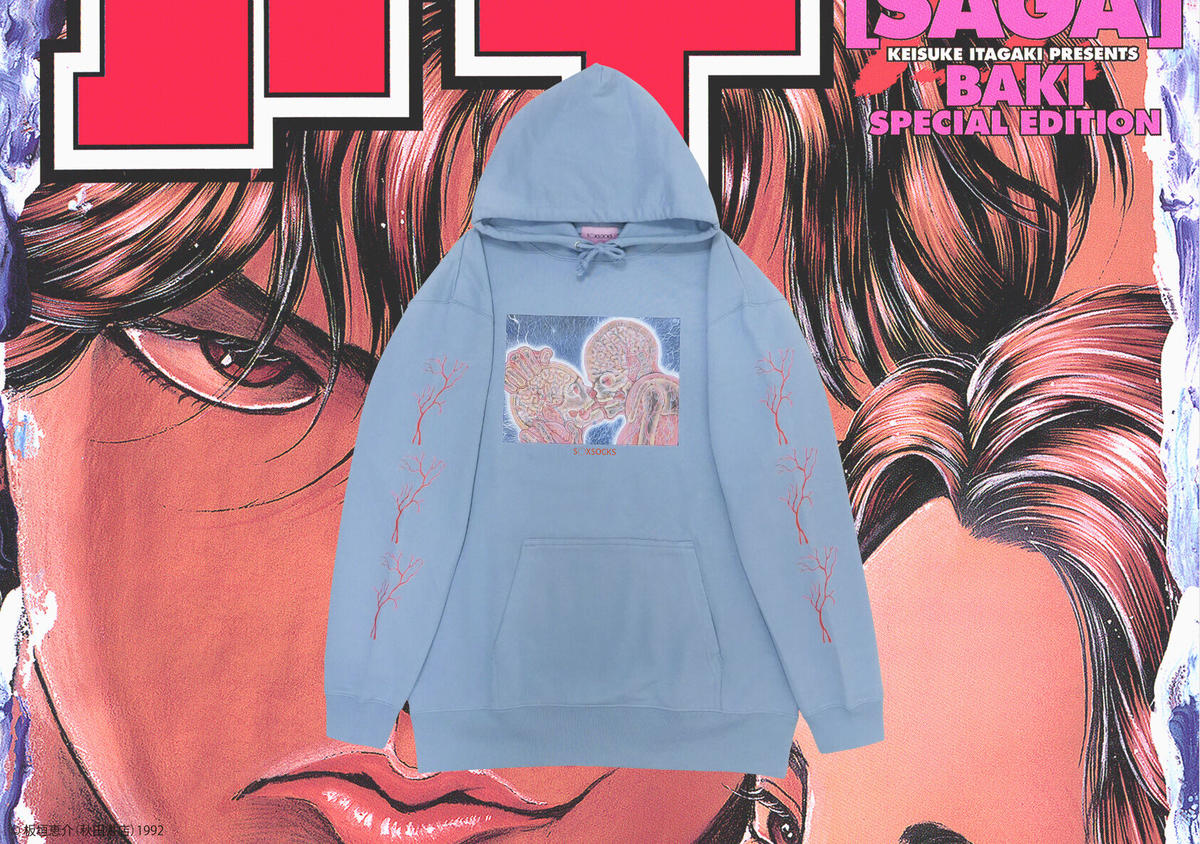 鼓動パーカー Blue S Xsocks