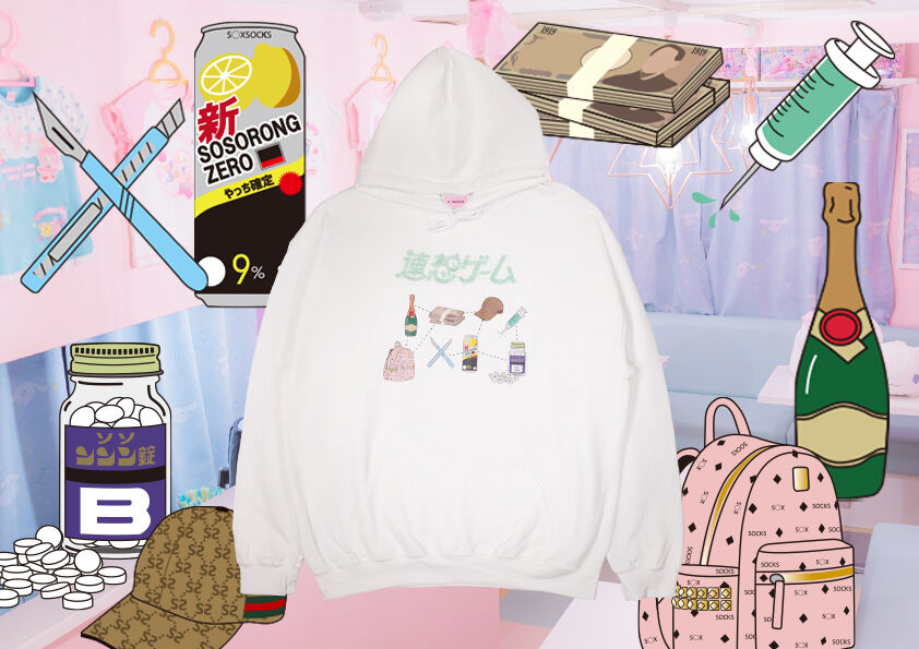 連想ゲームパーカー White S Xsocks