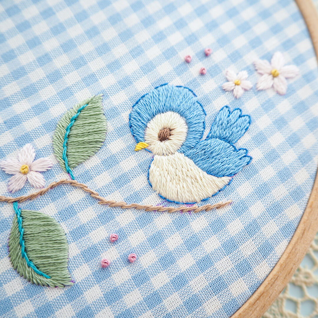 Pdf刺繍図案 レモンと歌う 青い小鳥 Spica Pika