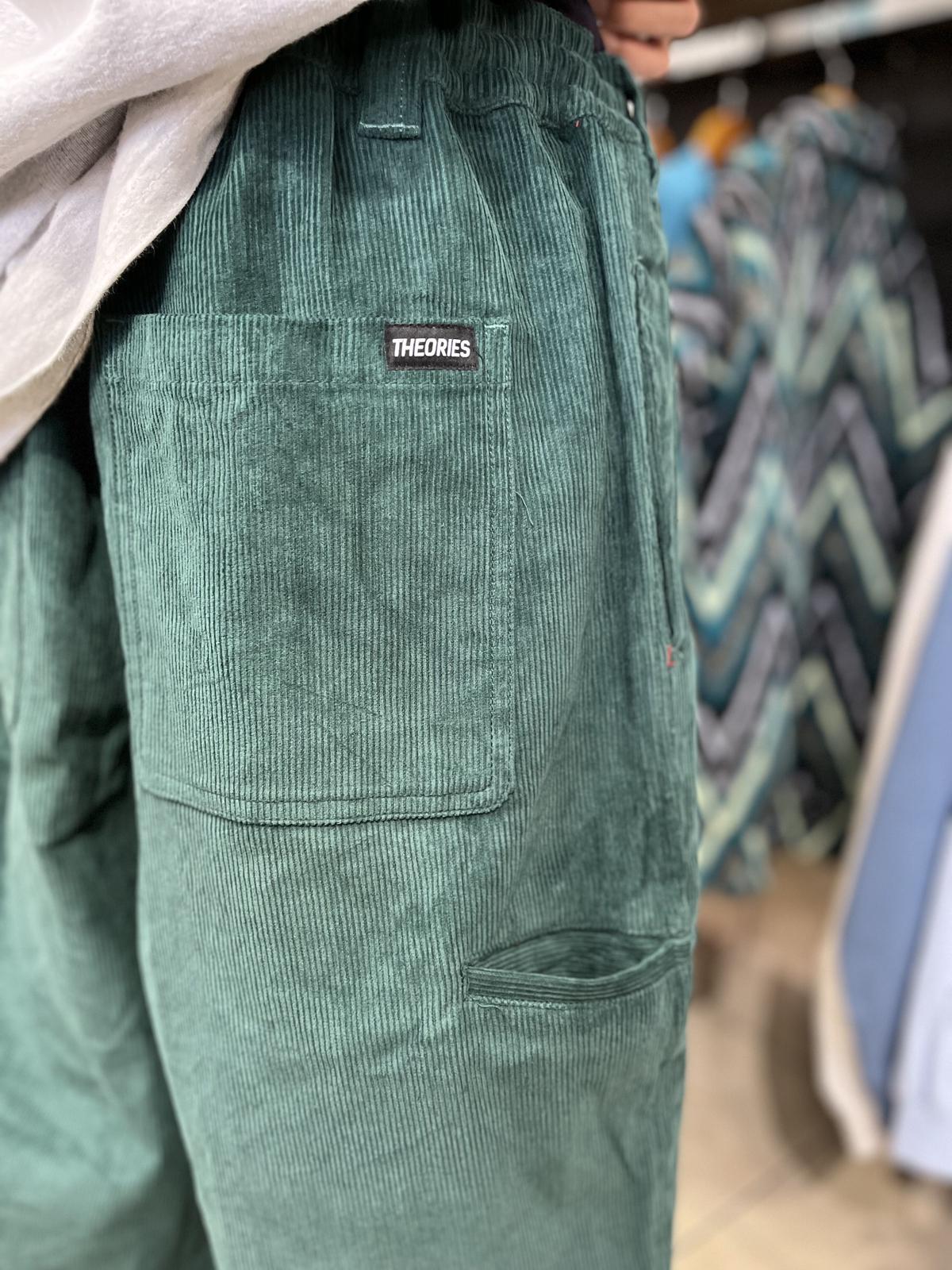 THEORIES STAMP LOUNGE PANTS CORD ALPINE GREEN
