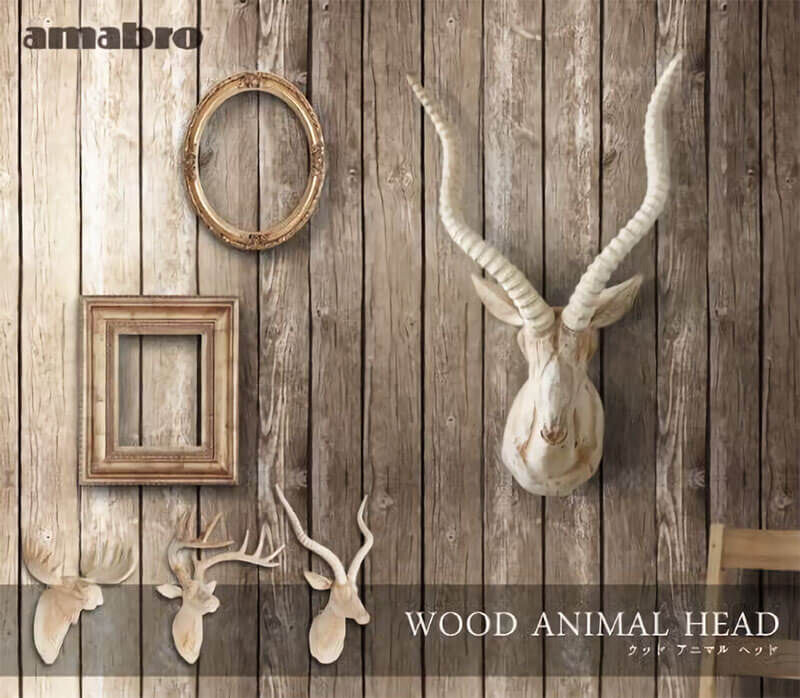 amabro アマブロ WOOD ANIMAL HEAD ウッドアニマルヘッド Moose ヘ...
