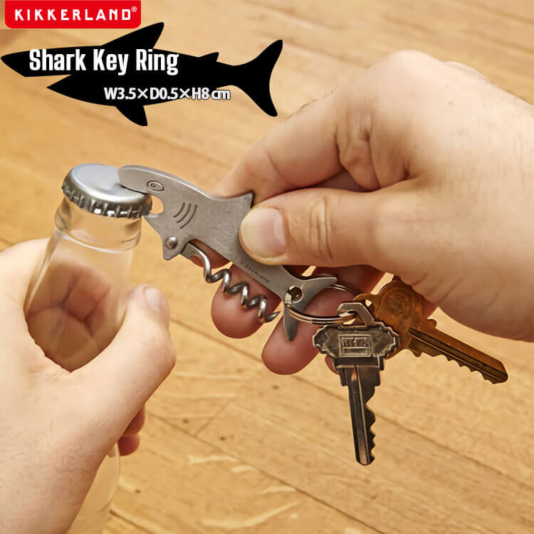 Kikkerland シャーク キーリング Shark Key Ring BA93 ボトルオー...
