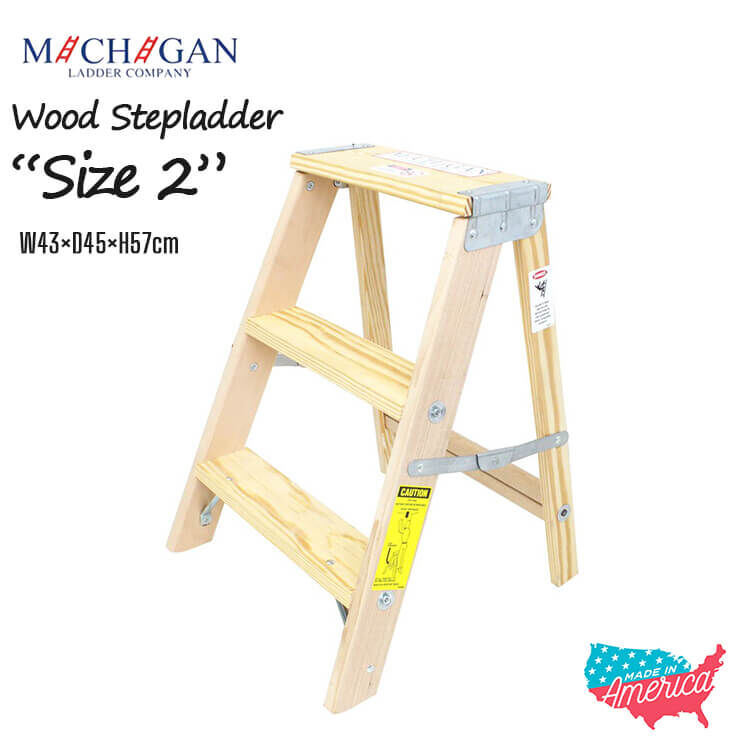 Michigan Ladder Co. ミシガンラダー Wood Stepladder Siz...