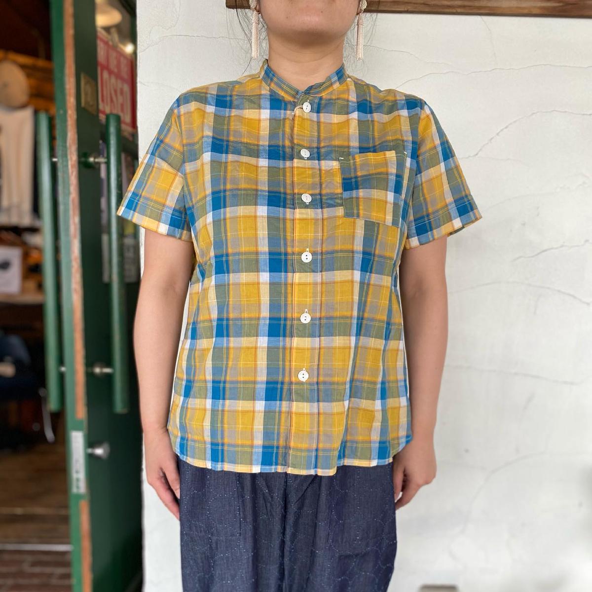 natural laundry】 ”シャーリングチェック前開きファーマーシャツ natural laundry】 ”シャーリングチェック前開きファーマーシャツ