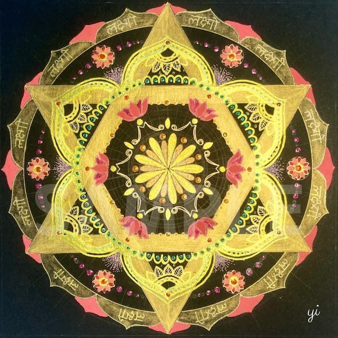 壁紙 金運アップ曼荼羅アート 繁栄 スマホ待ち受け Wallpaper Mandala A