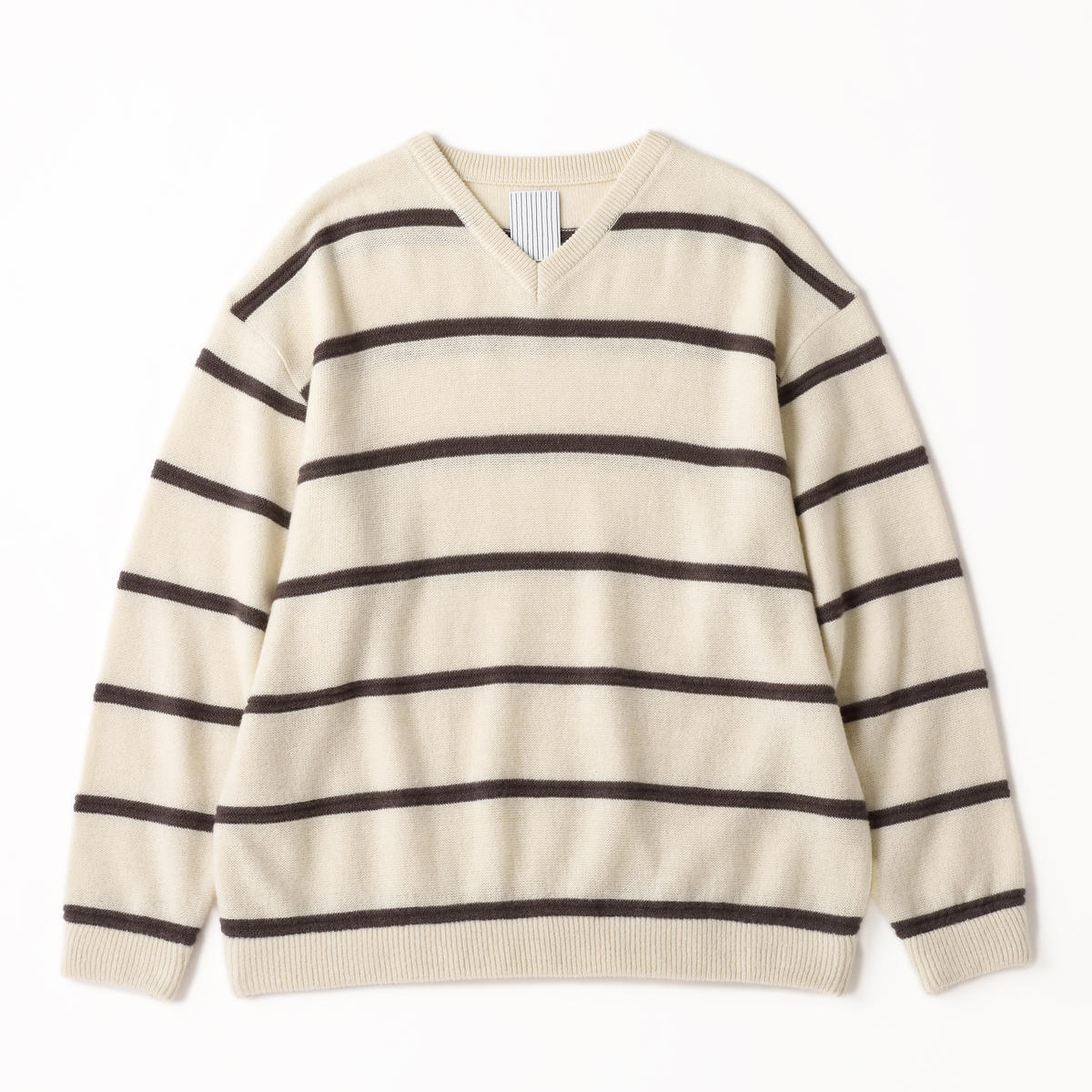 S.F.C BORDER V NECK Natural ×Greige【SFCFW22KN02】(N)