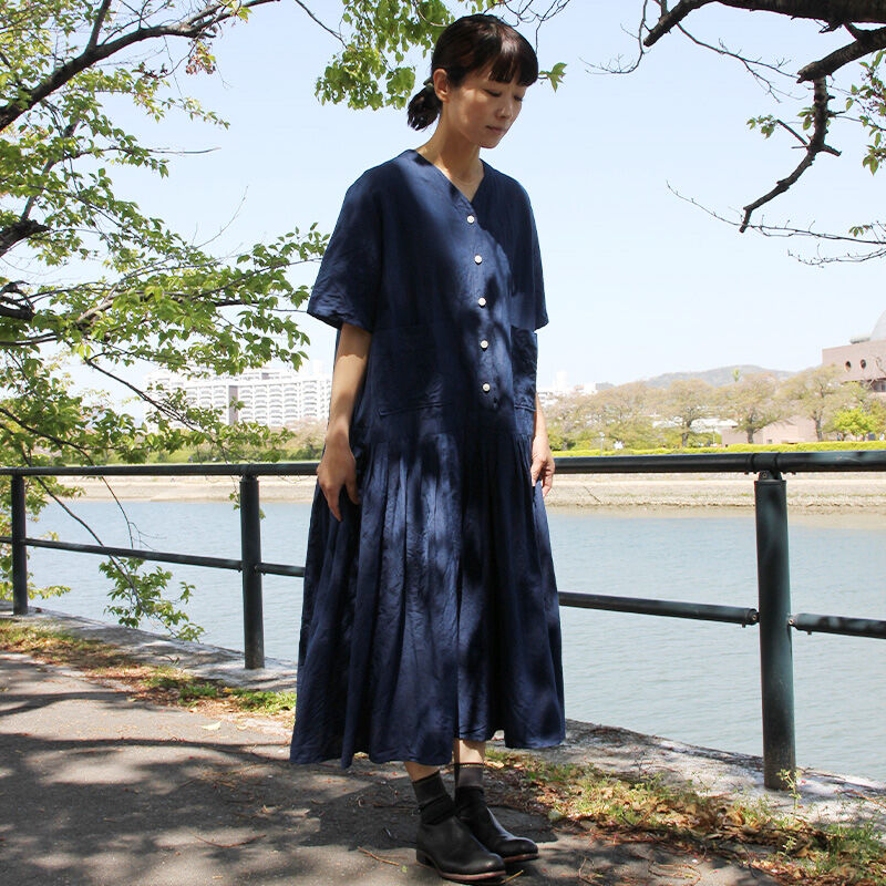 homspun C/LシャンブレーローウエストタックOP homspun C/LシャンブレーローウエストタックOP UNISEX》4 Colors