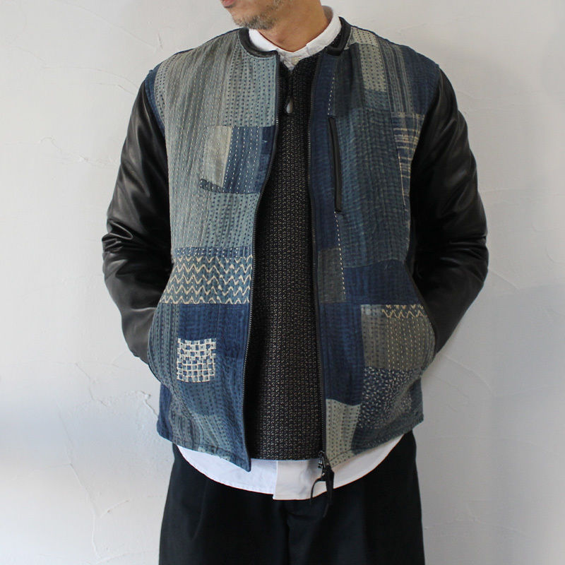 FUNSET OF ART ファンセットオブアート インディゴRANRU刺し子xレザー