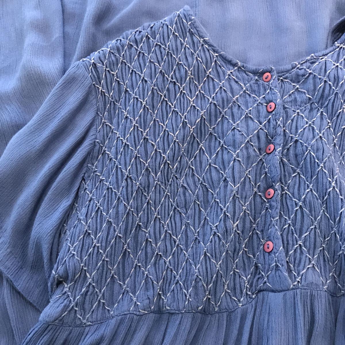 ブルーのインド綿ワンピース Sunchild Store