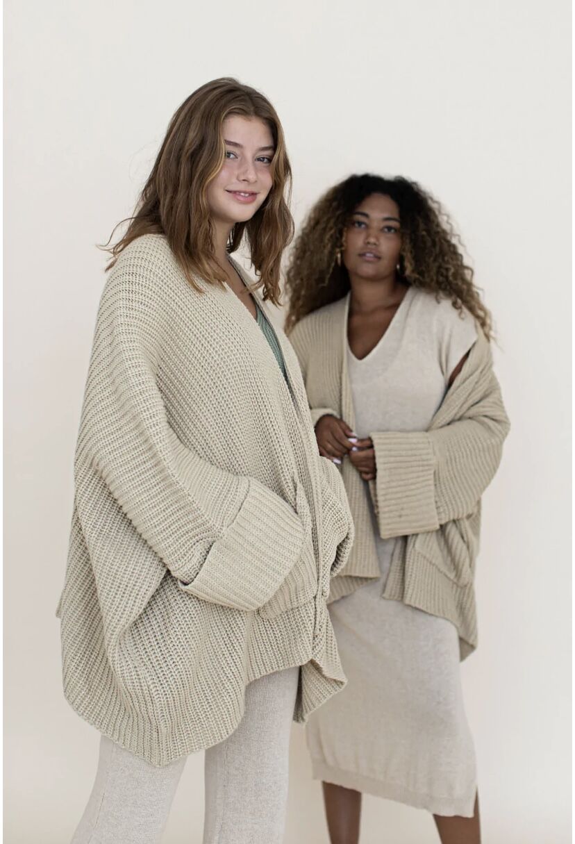 SEANA ブリーチポンチョカーディガン