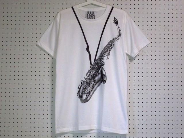 サックス騙し絵フォトｔシャツ 白smlxlxxlxxxl2xl3xlビッグサイズ有り大きいサイ