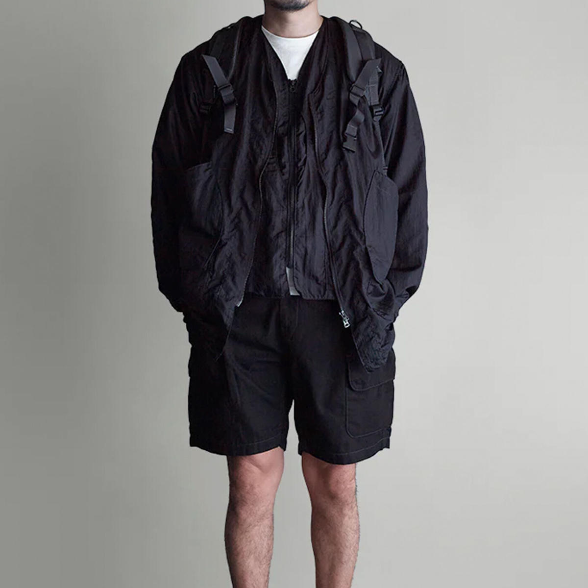 感謝価格】 DEE V crinkle nylon taffeta ポストオーバーオールズ