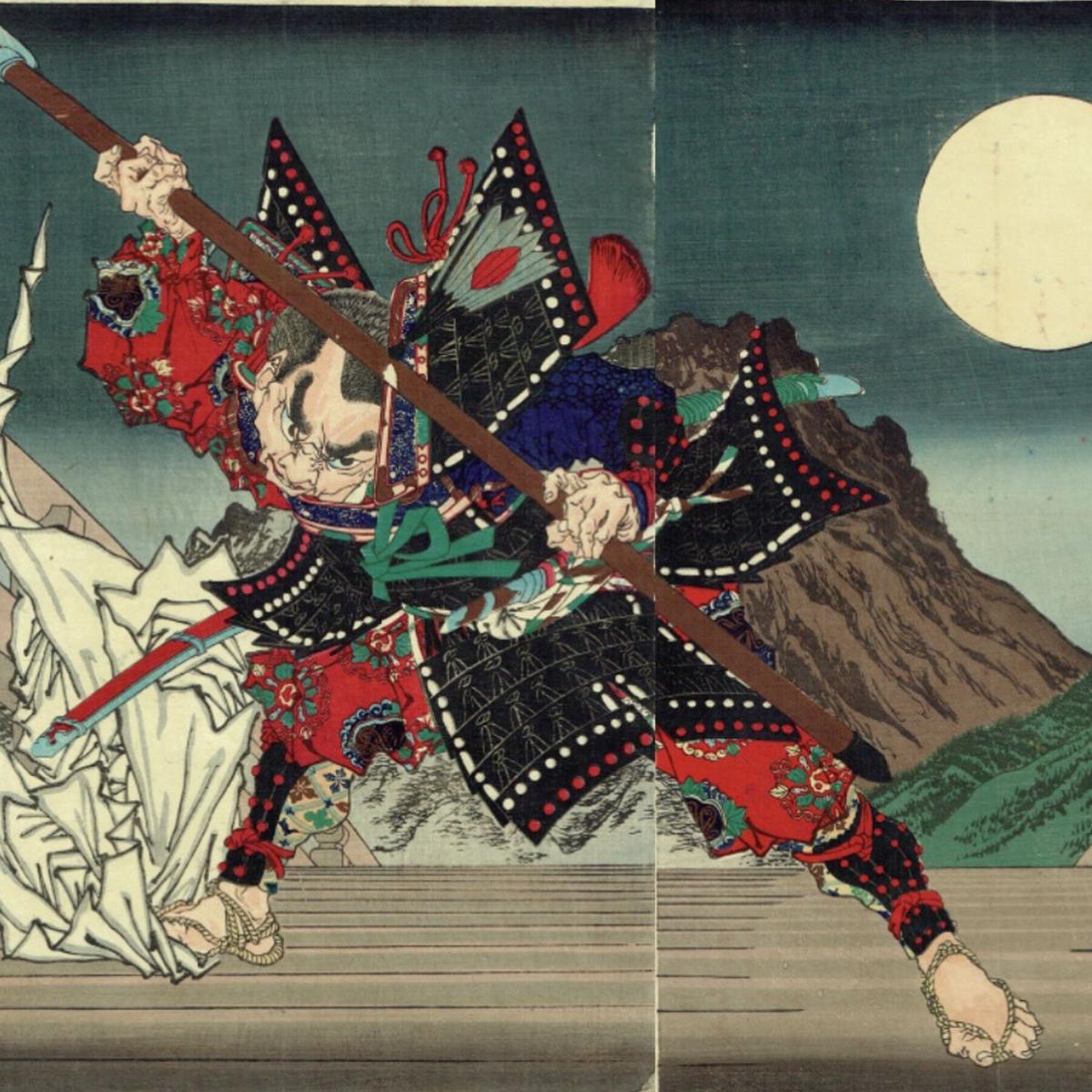 最終値下げ 月百姿 『五條橋の月』 月岡芳年 傑作作品 浮世絵 牛