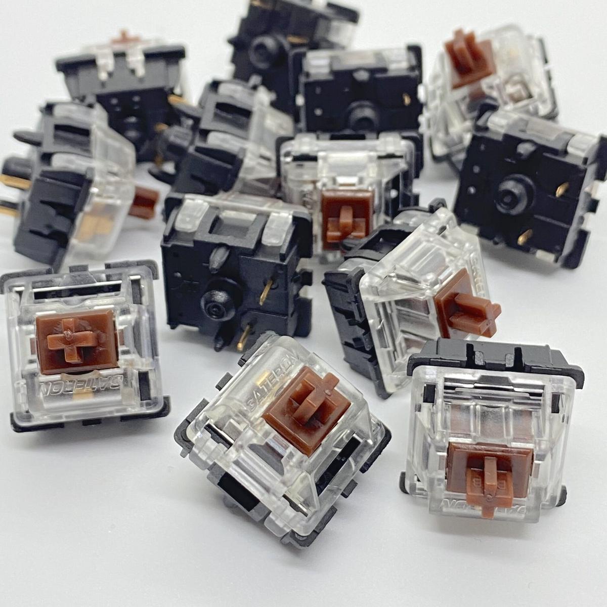 Gateron キースイッチ Brown トップクリア 5ピン 55g タクタイル 10個