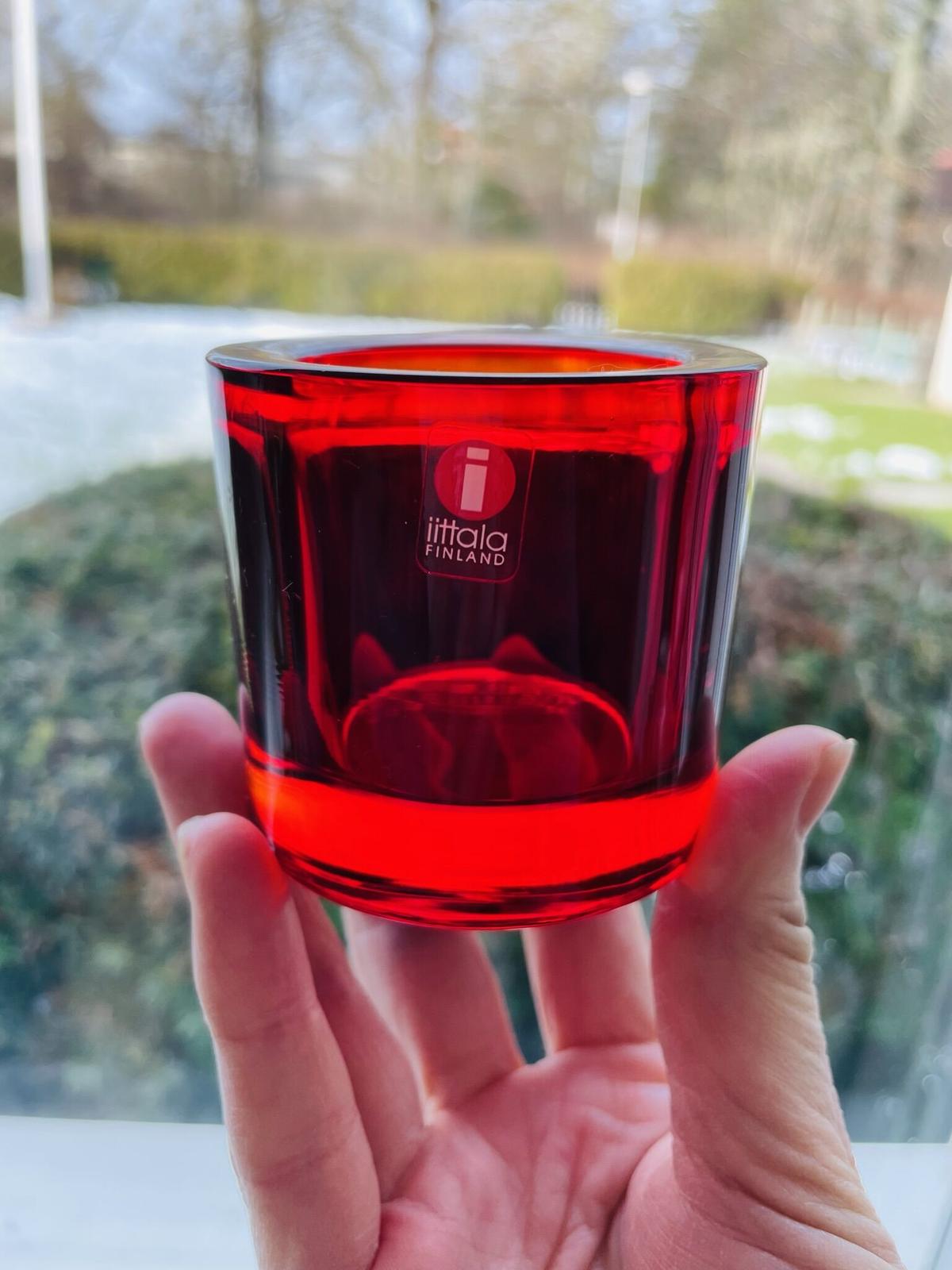 ② レア iittala イッタラ キビ KIVI キャンドルホルダー レッド